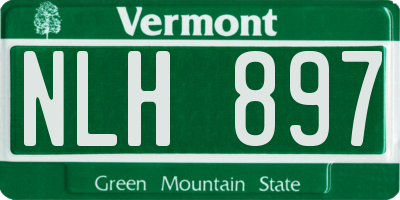 VT license plate NLH897