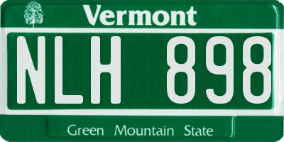 VT license plate NLH898