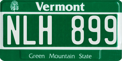 VT license plate NLH899