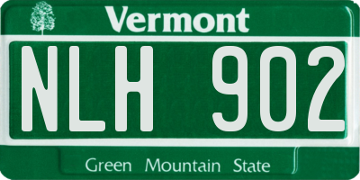 VT license plate NLH902