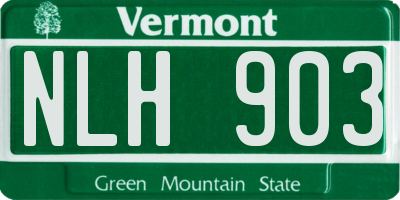 VT license plate NLH903