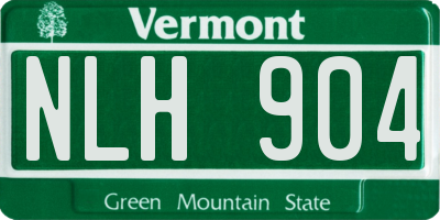 VT license plate NLH904
