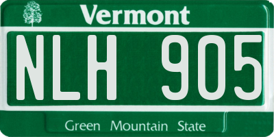 VT license plate NLH905
