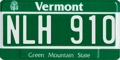 VT license plate NLH910