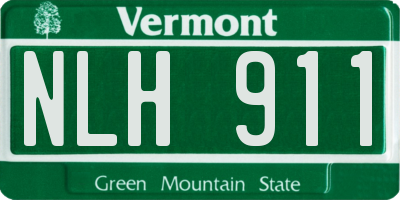 VT license plate NLH911