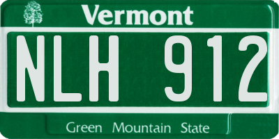 VT license plate NLH912