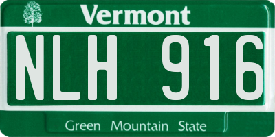 VT license plate NLH916