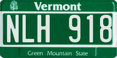 VT license plate NLH918