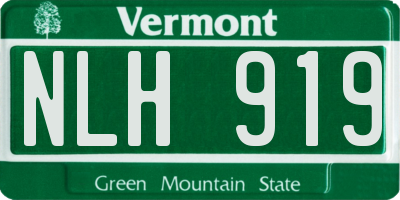 VT license plate NLH919