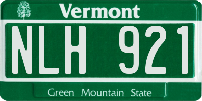 VT license plate NLH921