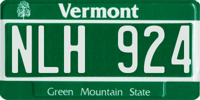 VT license plate NLH924