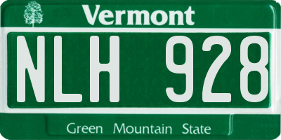 VT license plate NLH928