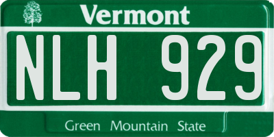 VT license plate NLH929