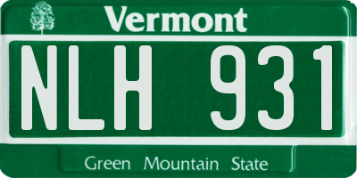 VT license plate NLH931