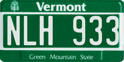 VT license plate NLH933