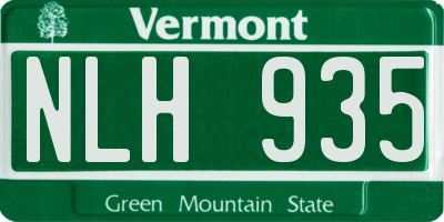 VT license plate NLH935