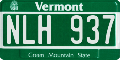 VT license plate NLH937