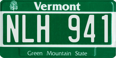 VT license plate NLH941
