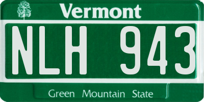 VT license plate NLH943