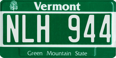 VT license plate NLH944