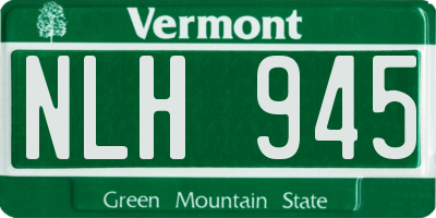 VT license plate NLH945