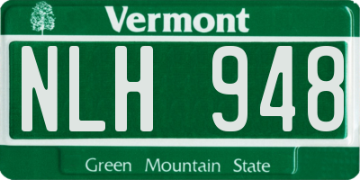 VT license plate NLH948