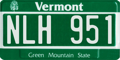 VT license plate NLH951