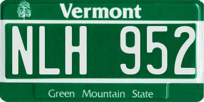 VT license plate NLH952