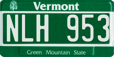 VT license plate NLH953