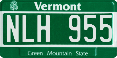 VT license plate NLH955