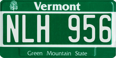 VT license plate NLH956