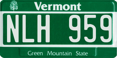 VT license plate NLH959