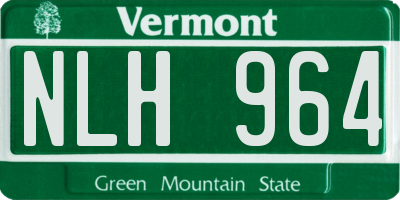 VT license plate NLH964