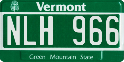 VT license plate NLH966