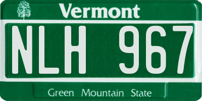 VT license plate NLH967