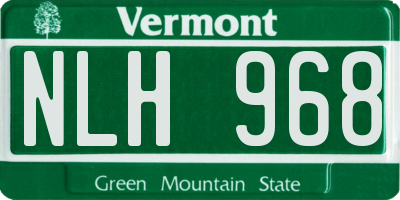 VT license plate NLH968