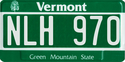 VT license plate NLH970