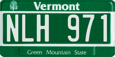 VT license plate NLH971