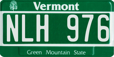 VT license plate NLH976