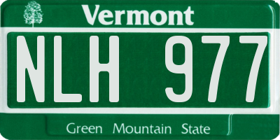 VT license plate NLH977