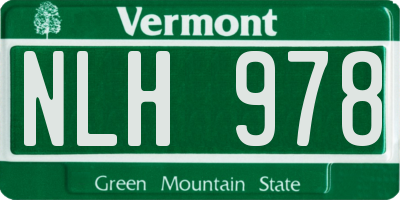 VT license plate NLH978