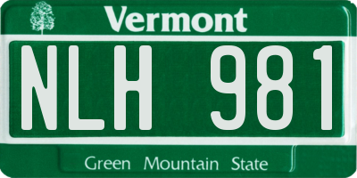 VT license plate NLH981
