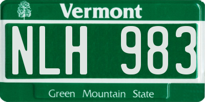 VT license plate NLH983