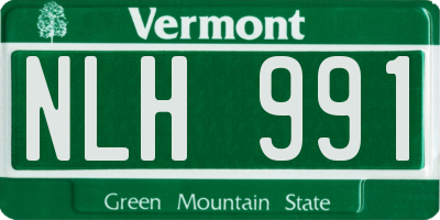 VT license plate NLH991