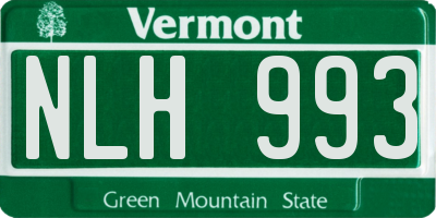 VT license plate NLH993