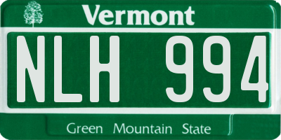 VT license plate NLH994