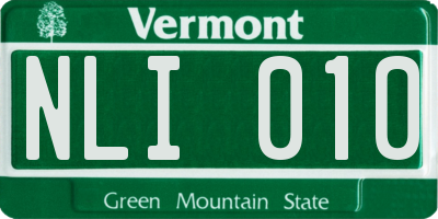 VT license plate NLI010