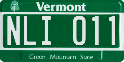 VT license plate NLI011