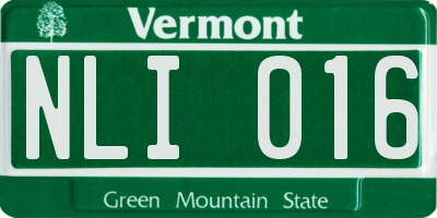 VT license plate NLI016
