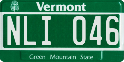 VT license plate NLI046